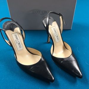 Jimmy Choo sling back pumps.